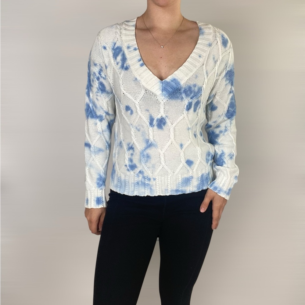 27 MILES Monet Sweater V Neck Long Sleeve Tie Dye Long Sleeve